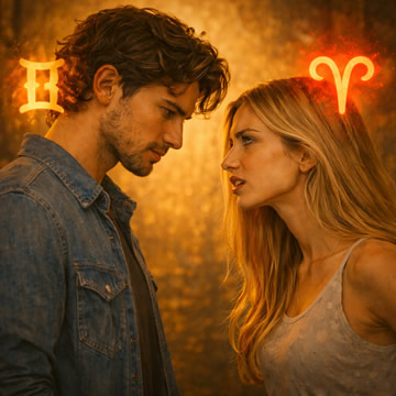 hombre Géminis y mujer Aries en el amor